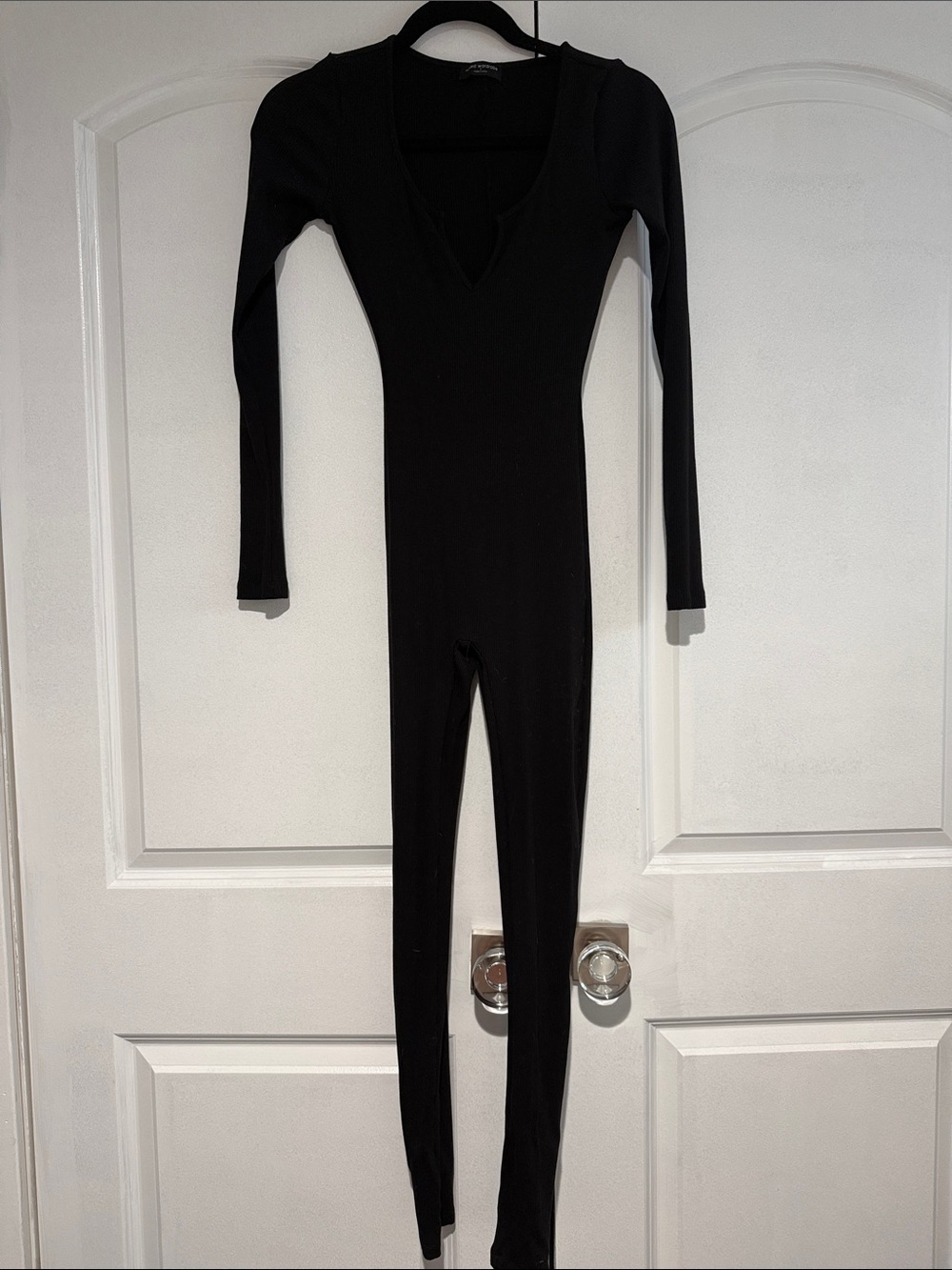 naked wardrobe Black Long-Sleeve V-Neck Bodysuit